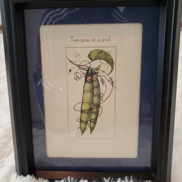 Whimsical "Two peas in a pod" picture in Frame - Picture 4 of 8